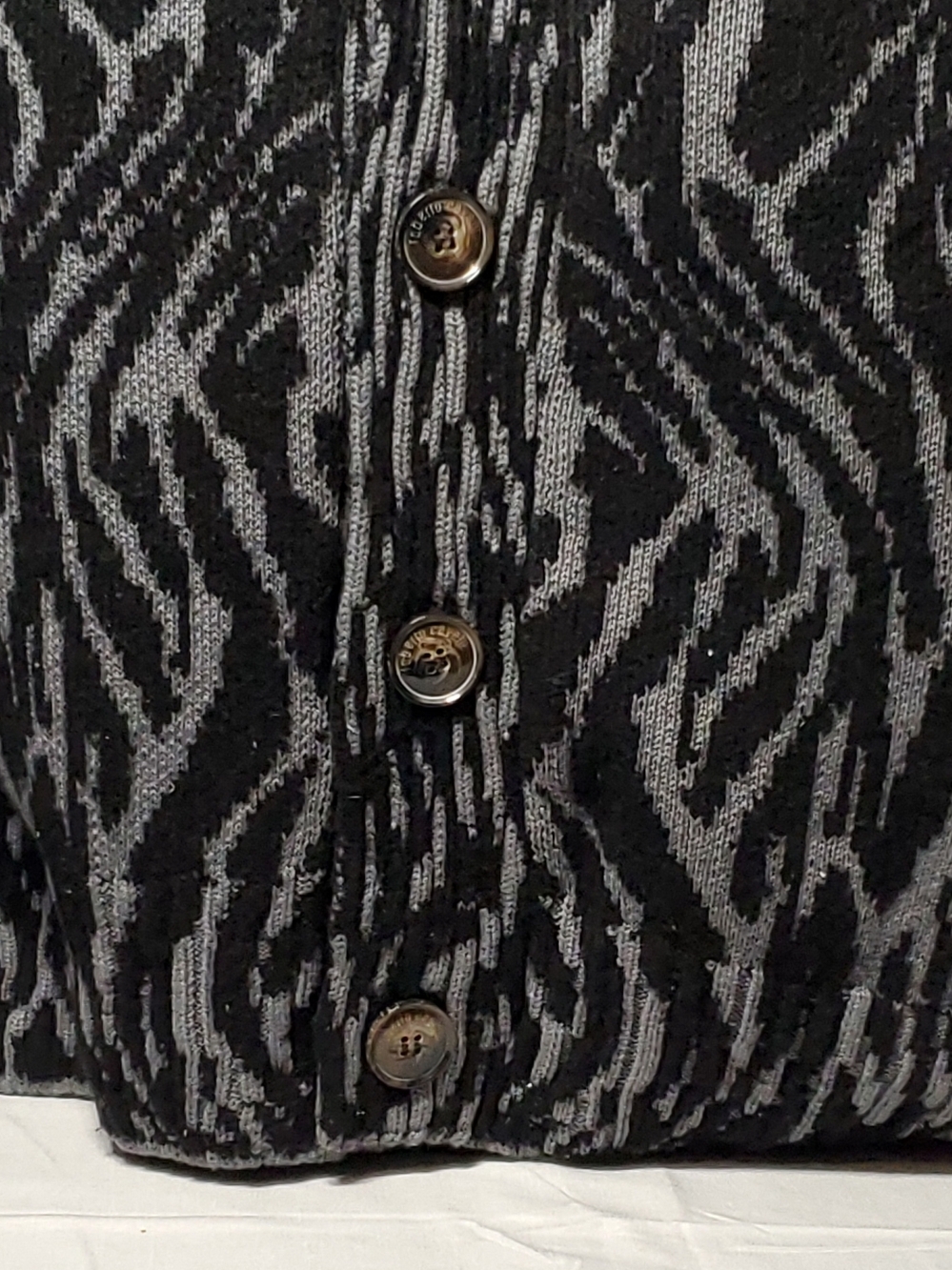 Authentic Roberto Cavalli Black & Gray Zebra Knit Cardigan Size L Unisex - Picture 5 of 6